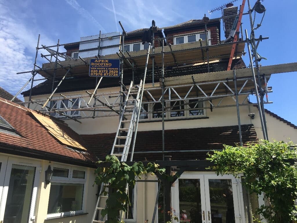Scaffolding and safe access for roof refurbishment works